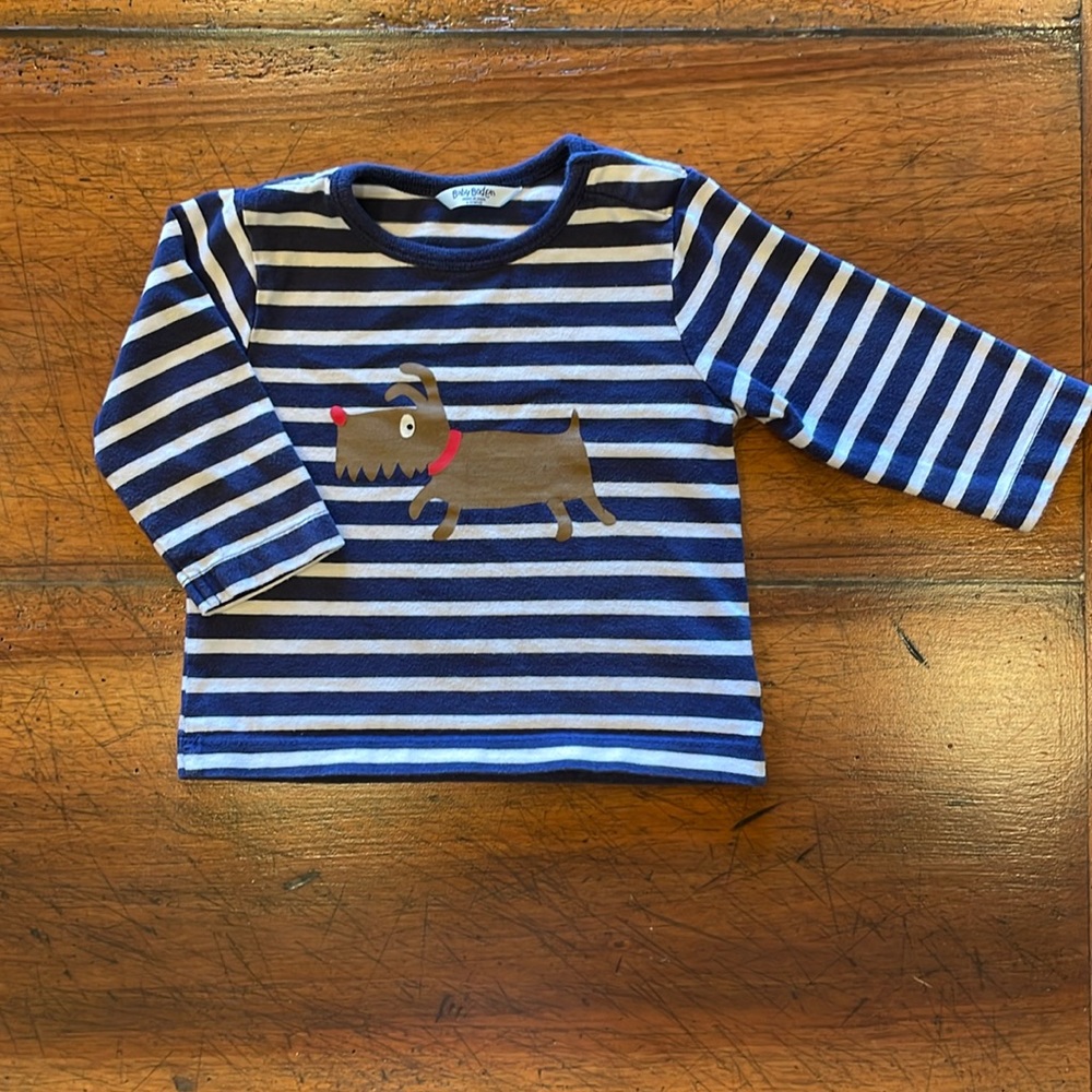 BABY BODEN | striped long sleeve shirt | 6-12 months